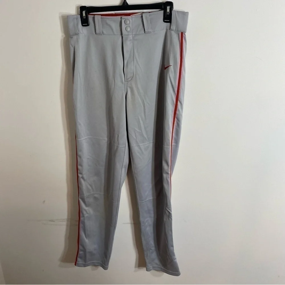 Nike Baseball Pants Small Gray Red Stripe Men’s